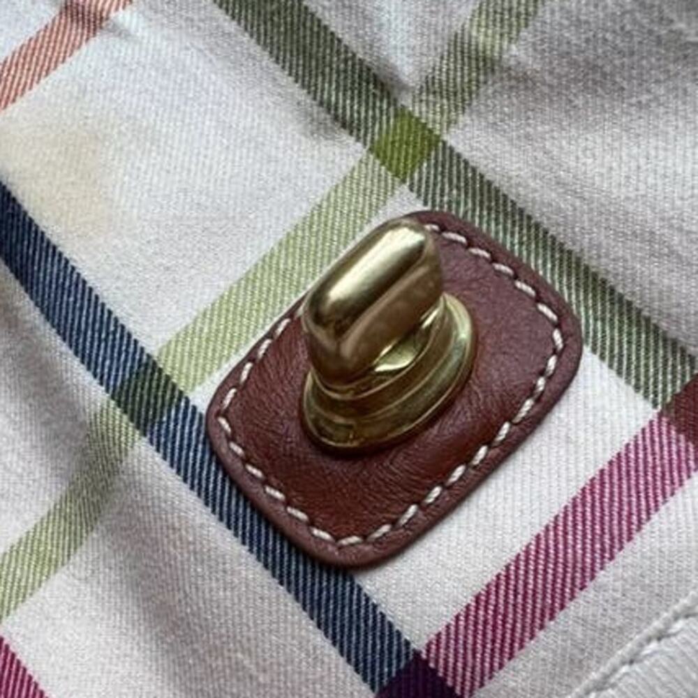Y2K COACH Bleecker Tattersall Plaid Dog Luxury Petwear Brass Turn Locks Medium - Picture 13 of 13